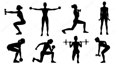 Gym Women Silhouettes Stock Vector Image By ©yyanng 101257212
