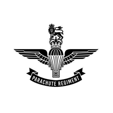 Parachute Regiment Insignia With Parachute With Wings Royal Crown And