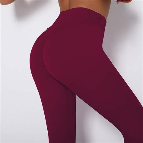 buy leggings nessaj high waisted push up beauty hips women sexy sports leggings at affordable