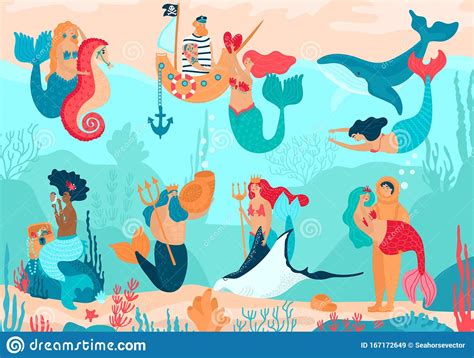 Check out our mermaid cartoon selection for the very best in unique or custom, handmade pieces from our digital shops. Mermaid Vector Cartoon Beautiful Girl Princess And Merman ...