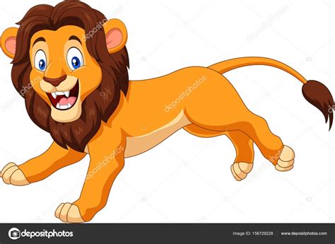 Cartoon Happy Lion Running — Stock Vector © Tigatelu 156729228
