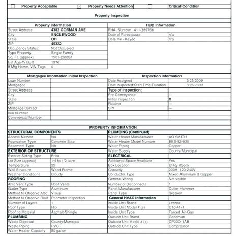 Home Inspection Report Template 1 Professional Templates