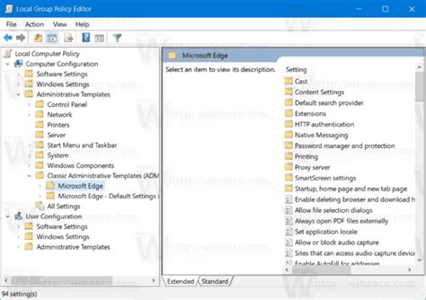 Computer Configuration Administrative Templates Microsoft Edge