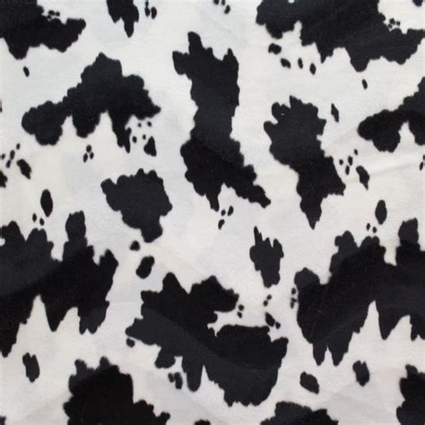 Cow Print Velboa Fabric With Wave Soft Low Pile Faux Fur Fabric