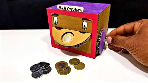 How To Make Magical Box For Coin From Cardboard Youtube