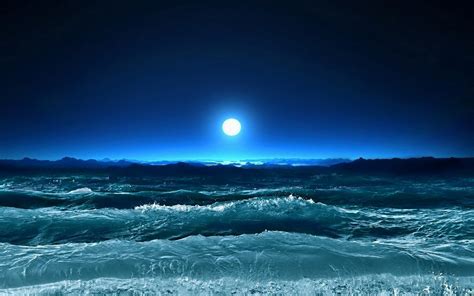 Blue Night Ocean Wallpapers Top Free Blue Night Ocean Backgrounds