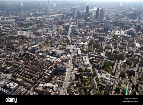 Aerial View Of The London Skyline From Whitechapel To The City And