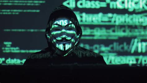 Hacker In Mask Hacks Program Digital Stock Footage Sbv 323770261