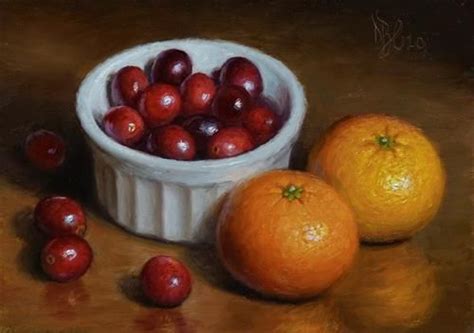 Daily Paintworks Cranberries And Clementines Original Fine Art