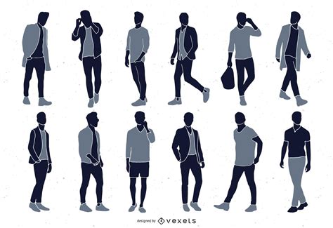 Men Fashion Silhouette Collection Vector Download