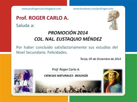 Prof Roger Carlo Promo 2014 Col Nal Eustaquio MÉndez