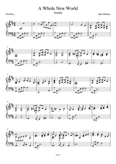 world sheet   piano musescore clarinet sheet  disney piano