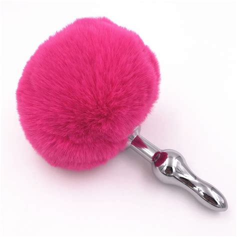 Big Rose Red Rabbit Tail Silicone Anal Plug Novice Sex Game Toys Adult
