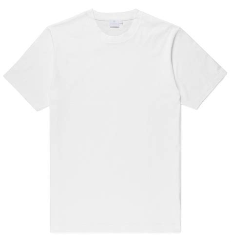 Mens Riviera T Shirt In White Sunspel Plain White T Shirt White