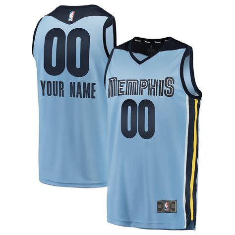 Fanatics Branded Memphis Grizzlies Light Blue Fast Break Custom Replica