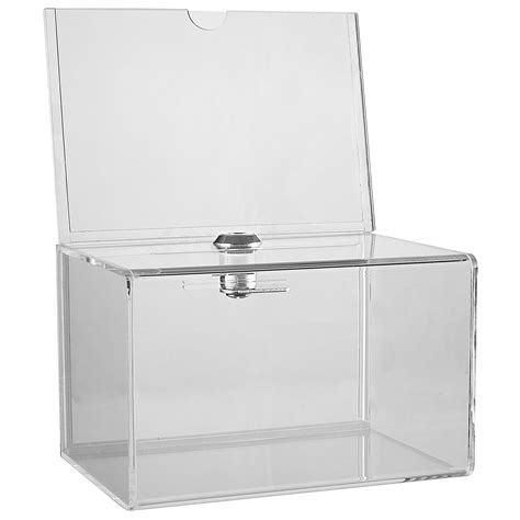 My Charity Boxes Mcb Clear Acrylic Donation Collection Box With Back