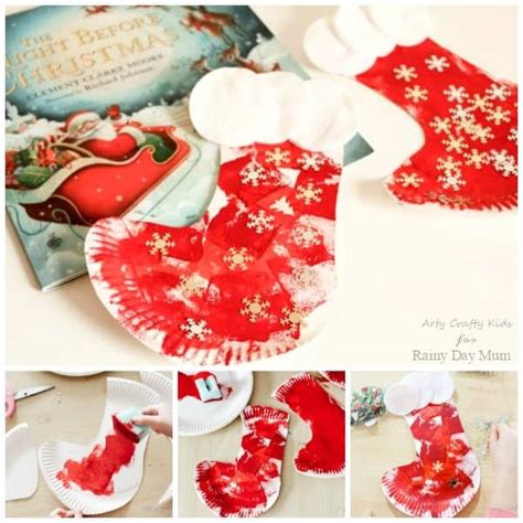 Paper Plate Christmas Stocking Craft For Kids