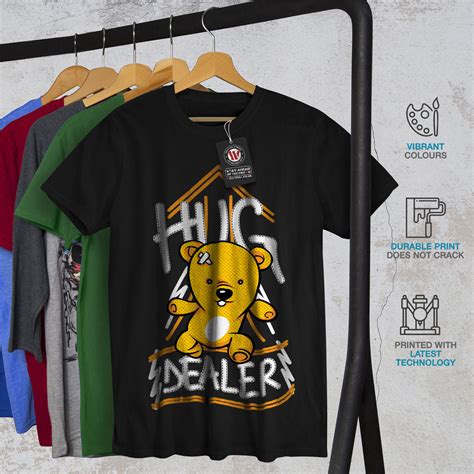 Wellcoda Hug Dealer Bear Funny Mens T Shirt Graphic Design Printed Tee