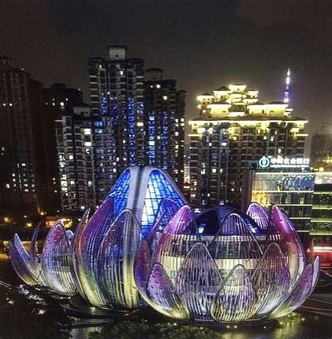 Lotus Building Wujin China Building Artificial Lake Street Art
