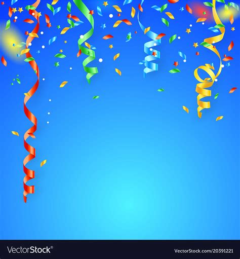 Colorful Confetti On Blue Background Royalty Free Vector