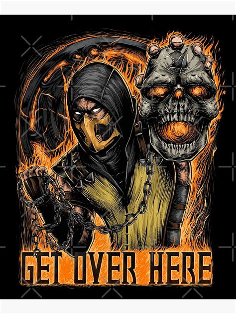 Scorpion Get Over Here Mounted Print For Sale By Simplet S Redbubble