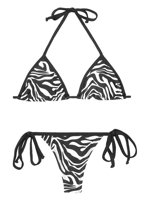 Rio De Sol Thong Bikini Riodesol Zebra Micro