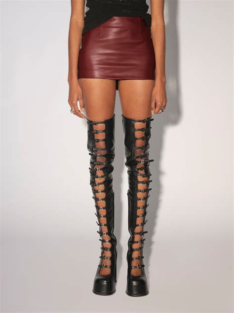 leather mini skirt ambush® official vlr eng br