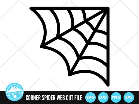 Corner Spiderweb Svg Files Spider Web Cut Files Halloween Etsy