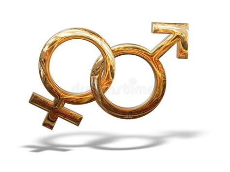 Golden Pattern Gender Sex 3d Symbols Isolated Stock Illustration