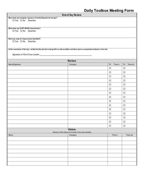 Tool Box Meeting Template Pictures To Pin On Pinterest Pinsdaddy