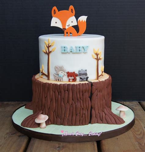 Foxwoodland Baby Shower Decorated Cake By Moms Busy Cakesdecor