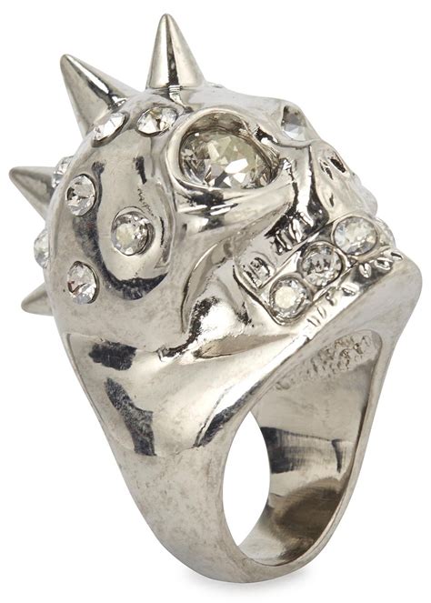 Silver Tone Punk Skull Ring