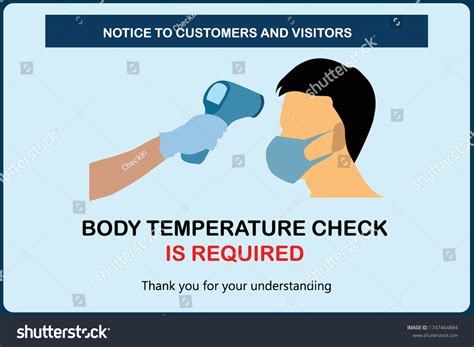 Body Temperature Check Required Sign Symbol Stock Vector Royalty Free