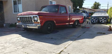 My Pops 1975 Ford F100 We Recently Did A Crown Vic Ifs Up Front And A