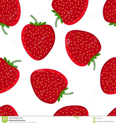 Red Strawberry Seamless Pattern Good For Textile Wrapping Wallpapers