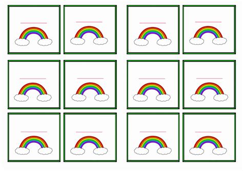 Rainbow Name Tags Birthday Printable Free Printable Rainbow Name Tags