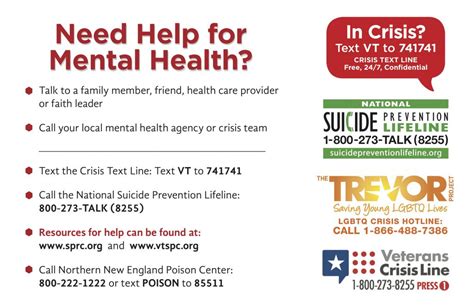Mental Health Help Card Center For Health And Learning