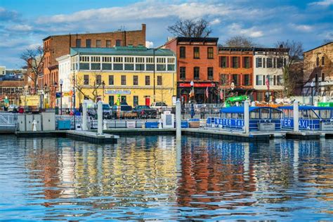 View Of The Fells Point Waterfront In Baltimore Maryland Editorial