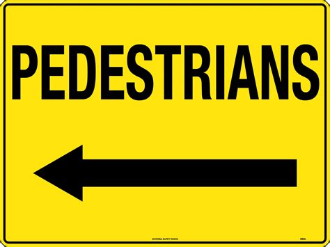Pedestrians [Arrow Left] | Uniform Safety Signs