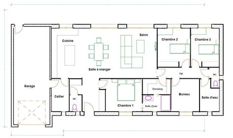 Plan Maison Plain Pied 4 Chambres 150m2 Bricolage Maison Et Décoration