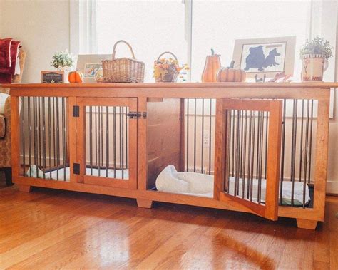 Handmade Furniture Grade Double Dog Crate Solid Wood Cherry By