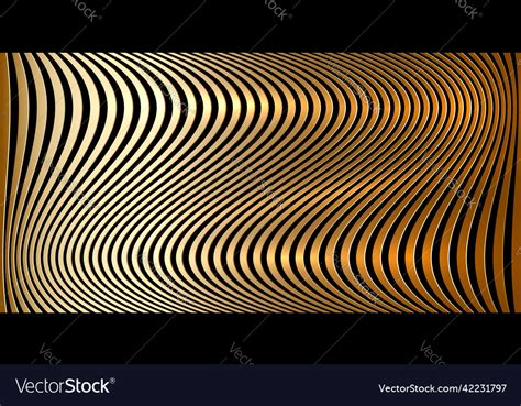 Gold Wavy Stripes Banner Psychedelic Africa Zebra Vector Image