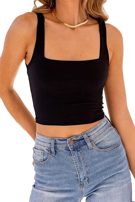 Cropped Tank Top Outfit Black Crop Top Outfit Tank Tops Outfit Black