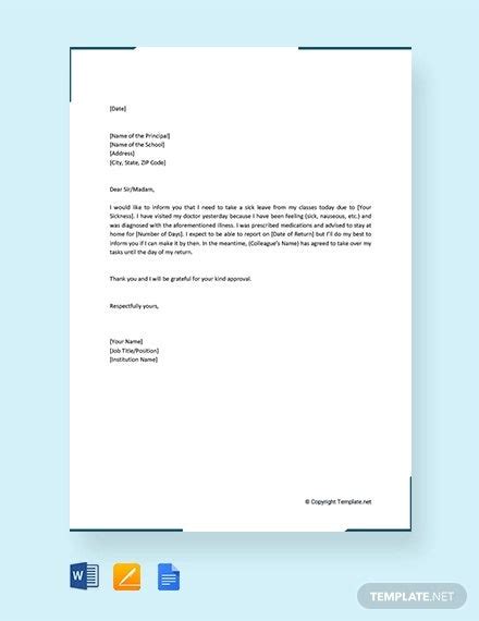 It may also tell you whether there are conditions for payment—for example, whether you'll receive a payout if you are laid off, but not if you resign. 7+ Sick Leave Letter Templates - PDF, Word | Free & Premium Templates