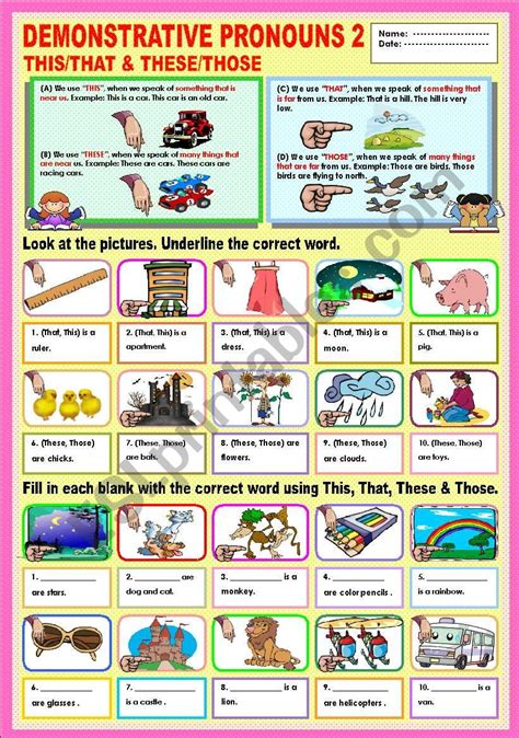 Demonstrative Pronouns This That These Those Esl Worksheet By Ayrin