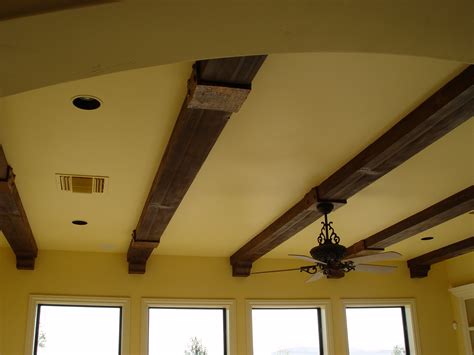 Originally, the builder put the ceiling box for the fan roughly 1' off to the side of the peak. ELEVATE YOUR CEILINGS WITH FAUX WOOD BEAMS - Realm of ...
