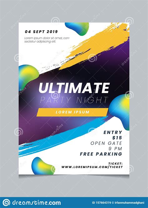 Event Poster Layout Design Template Vector With Abstract Fluid Gradient