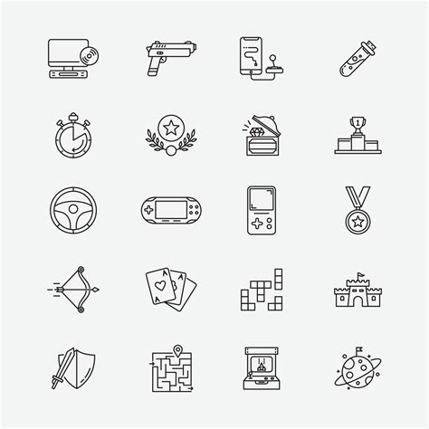 Game Icon Set Collection Simple Editable Design And Simple