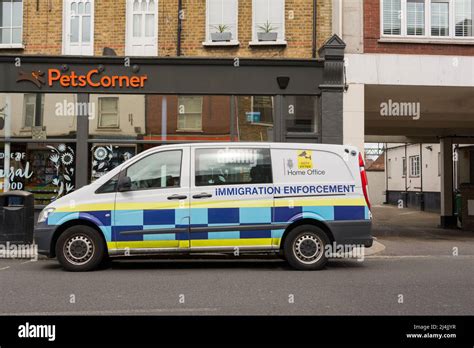 Closeup Of A Home Office Immigration Enforcement Van In Southwest