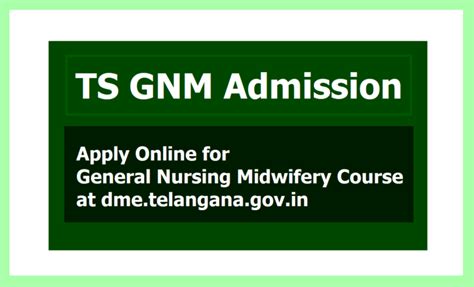 Ts Gnm Admission 2021 Apply Online For General Nursing Midwifery